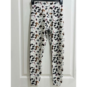 Sage Collective White Leopard Animal Print Activewear Leggings, Woman’s XS